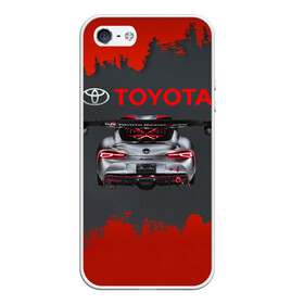 Чехол для iPhone 5/5S матовый с принтом Toyota Supra , Силикон | Область печати: задняя сторона чехла, без боковых панелей | Тематика изображения на принте: 