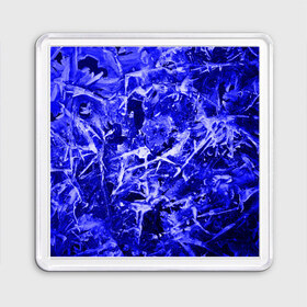 Магнит 55*55 с принтом Dark Blue Gan , Пластик | Размер: 65*65 мм; Размер печати: 55*55 мм | abstraction | blue | frost | frozen | ice | shine | surface | texture | абстракция | блеск | замерзший | лед | мороз | поверхность | синий | текстура