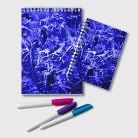 Блокнот с принтом Dark Blue Gan , 100% бумага | 48 листов, плотность листов — 60 г/м2, плотность картонной обложки — 250 г/м2. Листы скреплены удобной пружинной спиралью. Цвет линий — светло-серый
 | abstraction | blue | frost | frozen | ice | shine | surface | texture | абстракция | блеск | замерзший | лед | мороз | поверхность | синий | текстура