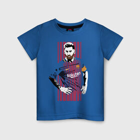 Детская футболка хлопок с принтом Barcelona FC , 100% хлопок | круглый вырез горловины, полуприлегающий силуэт, длина до линии бедер | barca | barcelona | club | fc | leo messi | soccer | spanish | барса | барселона | испанский | клуб | лео месси | фк | футбол | футбольный