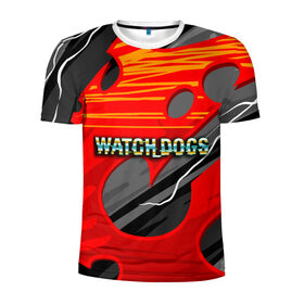 Мужская футболка 3D спортивная с принтом Watch Dogs Recing , 100% полиэстер с улучшенными характеристиками | приталенный силуэт, круглая горловина, широкие плечи, сужается к линии бедра | Тематика изображения на принте: dogs | legion | logo | text | watch | взлом | игра | легион | лого | символ | текст | хак | хакер | хакеры