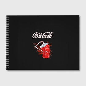 Альбом для рисования с принтом Coca Cola , 100% бумага
 | матовая бумага, плотность 200 мг. | coca cola | газировка | кола | лето | лимонад | свежесть | стакан