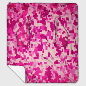 Плед с рукавами с принтом Розовый камуфляж , 100% полиэстер | Закругленные углы, все края обработаны. Ткань не мнется и не растягивается. Размер 170*145 | камуфляж | милитари | пиксель | пиксельный | розовый | узор