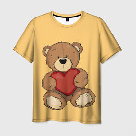 Мужская футболка 3D с принтом Мишка Тедди , 100% полиэфир | прямой крой, круглый вырез горловины, длина до линии бедер | игрушка | игрушки | медведь | миша | мишкатедди | мягкаяигрушка | тедди