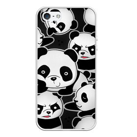 Чехол для iPhone 5/5S матовый с принтом Смешные панды , Силикон | Область печати: задняя сторона чехла, без боковых панелей | животные | медведи | мишки | мультяшки | смешные панды
