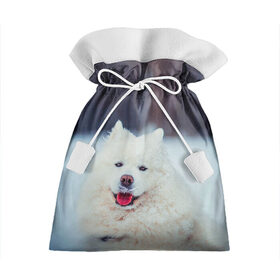 Подарочный 3D мешок с принтом САМОЕД , 100% полиэстер | Размер: 29*39 см | Тематика изображения на принте: animals | dog | winter | домашние | друг | животные | звери | зима | лайка | пес | песель | природа | пушистый | самоед | собаки | собачка | хаски