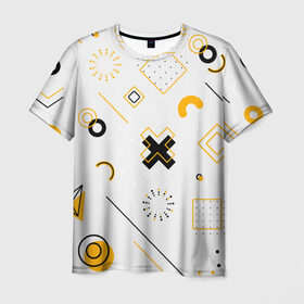 Мужская футболка 3D с принтом узоры , 100% полиэфир | прямой крой, круглый вырез горловины, длина до линии бедер | крестик | круг | полоски | разноцветные | стрелки | точка | узоры