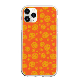 Чехол для iPhone 11 Pro Max матовый с принтом Helloween Pumpkin - Хеллоуин , Силикон |  | helloween | orange | pumpkin | оранжевый | тыквы | хеллоуин