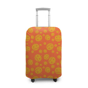Чехол для чемодана 3D с принтом Helloween Pumpkin - Хеллоуин , 86% полиэфир, 14% спандекс | двустороннее нанесение принта, прорези для ручек и колес | helloween | orange | pumpkin | оранжевый | тыквы | хеллоуин