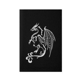 Обложка для паспорта матовая кожа с принтом Дракон тату , натуральная матовая кожа | размер 19,3 х 13,7 см; прозрачные пластиковые крепления | Тематика изображения на принте: белое на чёрном | восток | дракон | драконы | мифические существа | татуировка дракон | татуировки | узоры