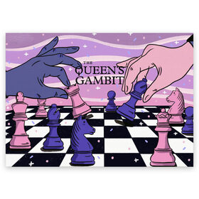 Поздравительная открытка с принтом The Queens Gambit , 100% бумага | плотность бумаги 280 г/м2, матовая, на обратной стороне линовка и место для марки
 | beth harmon | chess | queens gambit | the queens gambit | аня тейлор джой | бет хармон | нетфликс | ход королевы | шахматы