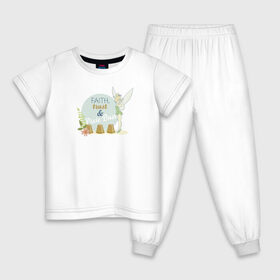 Детская пижама хлопок с принтом Pixie & Dust , 100% хлопок |  брюки и футболка прямого кроя, без карманов, на брюках мягкая резинка на поясе и по низу штанин
 | peter pan | tink | tinker bell | динь | динь диинь | питер пен | питер пэн