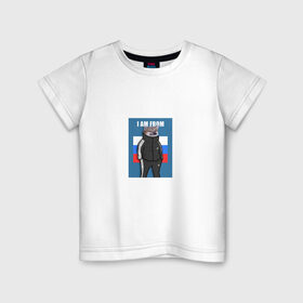 Детская футболка хлопок с принтом I am from Russia , 100% хлопок | круглый вырез горловины, полуприлегающий силуэт, длина до линии бедер | 