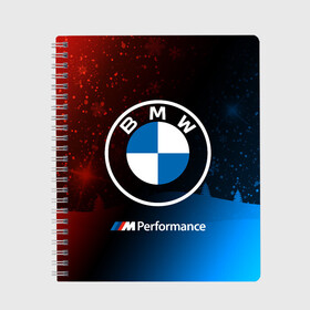 Тетрадь с принтом BMW - Снежный , 100% бумага | 48 листов, плотность листов — 60 г/м2, плотность картонной обложки — 250 г/м2. Листы скреплены сбоку удобной пружинной спиралью. Уголки страниц и обложки скругленные. Цвет линий — светло-серый
 | 2020 | auto | b m w | bmv | bmw | car | logo | moto | performance | power | series | sport | авто | б м в | бмв | год | игра | игры | иьц | лого | логотип | марка | машина | мото | мотоцикл | новогодний | новый | павер | перфоманс | серии |