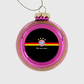 Стеклянный ёлочный шар с принтом Бавария , Стекло | Диаметр: 80 мм | bayern mnchen | mia san mia | бавария | германия | красная машина | мы это мы | мюнхен | футбол