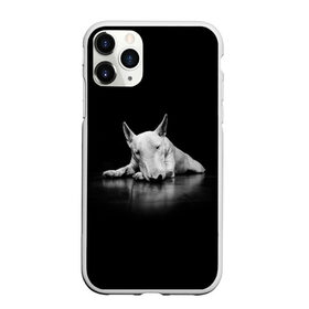 Чехол для iPhone 11 Pro матовый с принтом Puppy , Силикон |  | Тематика изображения на принте: bull terrier | dog | ears | eyes | muzzle | nose | paws | puppy | бультерьер | глаза | лапы | нос | уши | щенок