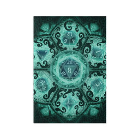 Обложка для паспорта матовая кожа с принтом DnD Dices - Lovecraft , натуральная матовая кожа | размер 19,3 х 13,7 см; прозрачные пластиковые крепления | Тематика изображения на принте: dices | dnd | dungeons dragons | lovecraft | днд | игра | кубик | лавкрафт