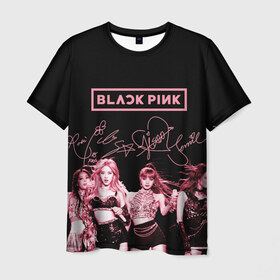 Мужская футболка 3D с принтом BLACKPINK , 100% полиэфир | прямой крой, круглый вырез горловины, длина до линии бедер | Тематика изображения на принте: black pink | blackpink | k pop | блэкпинк | дженни | джису | к поп | лиса | розэ