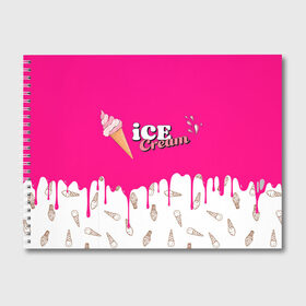 Альбом для рисования с принтом Ice Cream BlackPink , 100% бумага
 | матовая бумага, плотность 200 мг. | blackpink | blink | bts | exo | icecream | jennie | jisoo | korea | kpop | lisa | love | rose | блекпинк | девушки | корея | кпоп | музыка