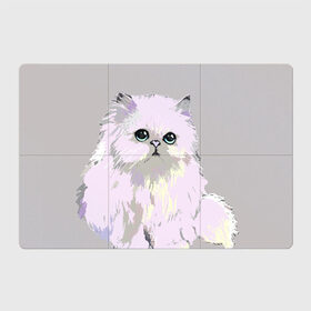 Магнитный плакат 3Х2 с принтом Пушистый милый кот с грустным взглядом , Полимерный материал с магнитным слоем | 6 деталей размером 9*9 см | забавно | котята | няшно | цитата