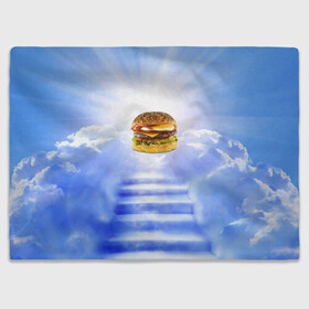 Плед 3D с принтом Райский бургер , 100% полиэстер | закругленные углы, все края обработаны. Ткань не мнется и не растягивается | food | hamburger | hot dog | ангел | блики | булка | булочка | бургер | бутерброд | вкусняшки | гамбургер | еда | котлета | лестница | лучи | небесный | небо | обжора | облака | пейзаж | природа | рай | сендвич