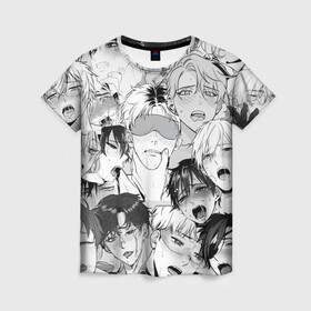 Женская футболка 3D с принтом парни делают АХЕГАО , 100% полиэфир ( синтетическое хлопкоподобное полотно) | прямой крой, круглый вырез горловины, длина до линии бедер | manga | yuri | аниме | аниме любовь | анимекун | ахегао | манга | парни | яой