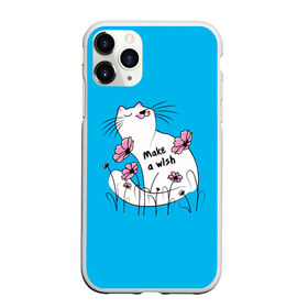 Чехол для iPhone 11 Pro Max матовый с принтом Загадай желание - Кот , Силикон |  | Тематика изображения на принте: art | cat | картинка | кот | котик | коты | кошка | цветы