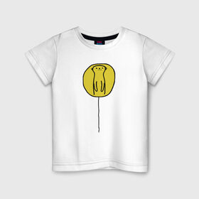 Детская футболка хлопок с принтом СУСЛИК , 100% хлопок | круглый вырез горловины, полуприлегающий силуэт, длина до линии бедер | Тематика изображения на принте: воздушный шарик | воздушный шарик с зверьком. | жёлтое пятно | солнце встаёт | сурок | суслик