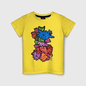 Детская футболка хлопок с принтом Лунные Кляксики , 100% хлопок | круглый вырез горловины, полуприлегающий силуэт, длина до линии бедер | детство | кляксы | мультяшки | рисунки | цвет