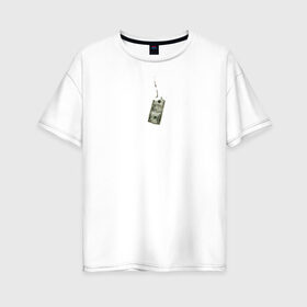 Женская футболка хлопок Oversize с принтом Надпись Искусство поху#зма , 100% хлопок | свободный крой, круглый ворот, спущенный рукав, длина до линии бедер
 | 16+ | деньги | доллар | крюк | мат