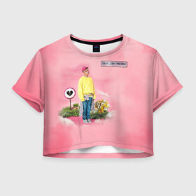 Женская футболка Crop-top 3D с принтом Ваня Дмитриенко , 100% полиэстер | круглая горловина, длина футболки до линии талии, рукава с отворотами | ваня дмитриенко | венера  юпитер | исполнитель | музыка | трек