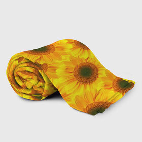 Плед 3D с принтом Принт подсолнухи желтый , 100% полиэстер | закругленные углы, все края обработаны. Ткань не мнется и не растягивается | желтый | лето | подсолнухи | солнце | цветение | цветы