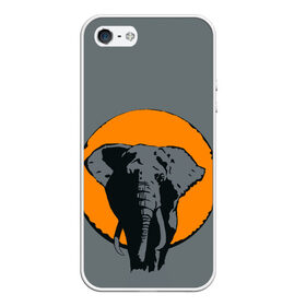 Чехол для iPhone 5/5S матовый с принтом Африканский Слон , Силикон | Область печати: задняя сторона чехла, без боковых панелей | африка | графика | дикий мир | животное | персонаж | природа | рисунок | слон