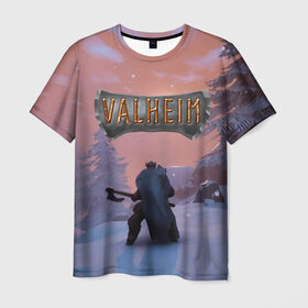 Мужская футболка 3D с принтом Valheim , 100% полиэфир | прямой крой, круглый вырез горловины, длина до линии бедер | fantasy | mmo | valheim | valve | валхейм | викинги | выживалка | игра | королевская битва | ммо | ролевая игра | фэнтази