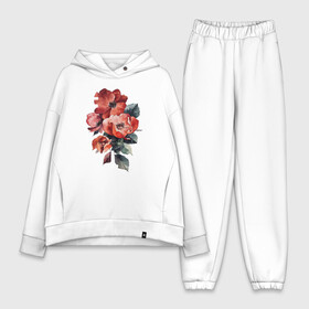 Женский костюм хлопок Oversize с принтом Flowers ,  |  | flo | flowers | растения | флористика | цветение | цветы