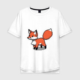 Мужская футболка хлопок Oversize с принтом Minecraft Pixel art fox , 100% хлопок | свободный крой, круглый ворот, “спинка” длиннее передней части | art | fox | minecraft | pixel | квадратики | лис | лиса | лисенок | лисичка | майнкрафт | пиксели | пиксель