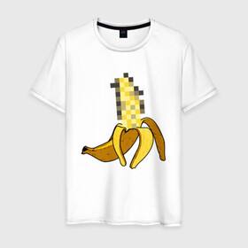 Мужская футболка хлопок с принтом Банан Цензура , 100% хлопок | прямой крой, круглый вырез горловины, длина до линии бедер, слегка спущенное плечо. | banana | brazzers | censored | банан | без | пиксели | пиксель | фрукт