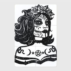 Магнитный плакат 2Х3 с принтом Богиня с розами и пентаграммой , Полимерный материал с магнитным слоем | 6 деталей размером 9*9 см | Тематика изображения на принте: eyes | flowers | girl | hair | halloween | lips | makeup | moon | pentagram | rosa | snake | star | tattoo | taty | witch | богиня | ведьма | волосы | глаза | гот | губы | девушка | звезда | змея | кало | макияж | месяц | пентаграмма | розы | тату | татуи