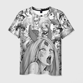 Мужская футболка 3D с принтом KAGUYA AHEGAO чернобелое , 100% полиэфир | прямой крой, круглый вырез горловины, длина до линии бедер | Тематика изображения на принте: ahegao | japanese anime | kaguya | kawai | kowai | oppai | otaku | senpai | sugoi | waifu | yandere | ахегао | кагуя | ковай | отаку | семпай | сенпай | сэмпай | яндере | японская анимация