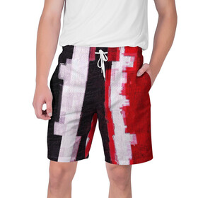 Мужские шорты 3D с принтом BLACK&RED ,  полиэстер 100% | прямой крой, два кармана без застежек по бокам. Мягкая трикотажная резинка на поясе, внутри которой широкие завязки. Длина чуть выше колен | abstract | абстракция | молодежное | полосатое | черно красное
