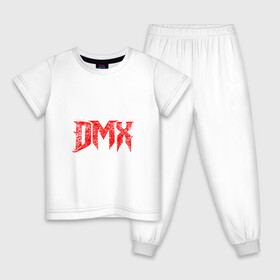 Детская пижама хлопок с принтом Рэпер DMX | логотип logo , 100% хлопок |  брюки и футболка прямого кроя, без карманов, на брюках мягкая резинка на поясе и по низу штанин
 | dmx | hip | hip hop | hop | music | rap | бультерьер | бурбуль | дмикс | дог | питбули | питбуль | реп | ротвейлер | рэп | собаки | хип хоп | черно белая фотография