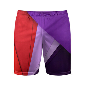 Мужские шорты спортивные с принтом ORIGAMI ,  |  | Тематика изображения на принте: origami | геометрия | красный | линии | сиреневый | треугольники