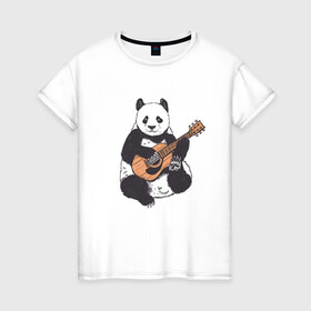 Женская футболка хлопок с принтом Панда гитарист | Panda Guitar , 100% хлопок | прямой крой, круглый вырез горловины, длина до линии бедер, слегка спущенное плечо | acoustic | bear | bears | china | chineese panda | guitarist | music | акустическая гитара | гитара | китай | китайская панда | косолапый | медведь | медвежонок | милая панда | мишка | музыка | музыкант | пандочка | пандочки