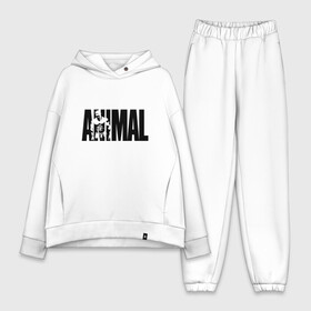 Женский костюм хлопок Oversize с принтом ANIMAL | ЭНИМАЛ ,  |  | animal | animal universal | gym | judo | k1 | m1 | sambo | sport | ufs | workaut | бодибилдинг | воркаут | дзюдо | зал | карате | качалка | кроссфит | м1 | пауэрлифтинг | самбо | спорт | спорт зал | тренажерка | тяжелая атлетика | энимал