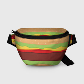 Поясная сумка 3D с принтом Бутерброд , 100% полиэстер | плотная ткань, ремень с регулируемой длиной, внутри несколько карманов для мелочей, основное отделение и карман с обратной стороны сумки застегиваются на молнию | Тематика изображения на принте: background | burger | fast food | food | hamburger | sandwich | texture | будет | бургер | бутерброд | гамбургер | еда | текстура | фастфуд | фон