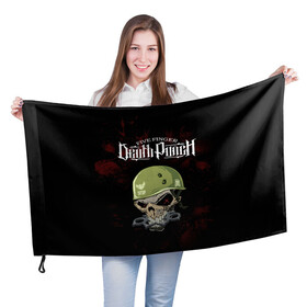 Флаг 3D с принтом Five Finger Death Punch , 100% полиэстер | плотность ткани — 95 г/м2, размер — 67 х 109 см. Принт наносится с одной стороны | 5fdp | alternative | ffdp | five finfer death punch | ghost | groove | hard | ivan moody | rock