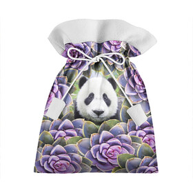Подарочный 3D мешок с принтом Панда среди цветов , 100% полиэстер | Размер: 29*39 см | flower | flowers | panda | панда | цветы