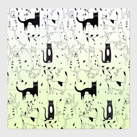 Магнитный плакат 3Х3 с принтом узор простые рисунки котов , Полимерный материал с магнитным слоем | 9 деталей размером 9*9 см | ветеринару | градиент | коты | котята | кошатнику | кошки | любителю кошек | мило | минимализм | мяу | примитив | рисованные котики | рисунок