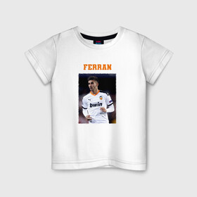 Детская футболка хлопок с принтом Ферран Торрес (Ferran Torres) , 100% хлопок | круглый вырез горловины, полуприлегающий силуэт, длина до линии бедер | ferran torres garca | сборная испании | ферран торрес | футбол | футбольная форма