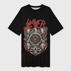 Платье-футболка 3D с принтом Slayer ,  |  | groove | kerry king | metall | rock | slayer | trash